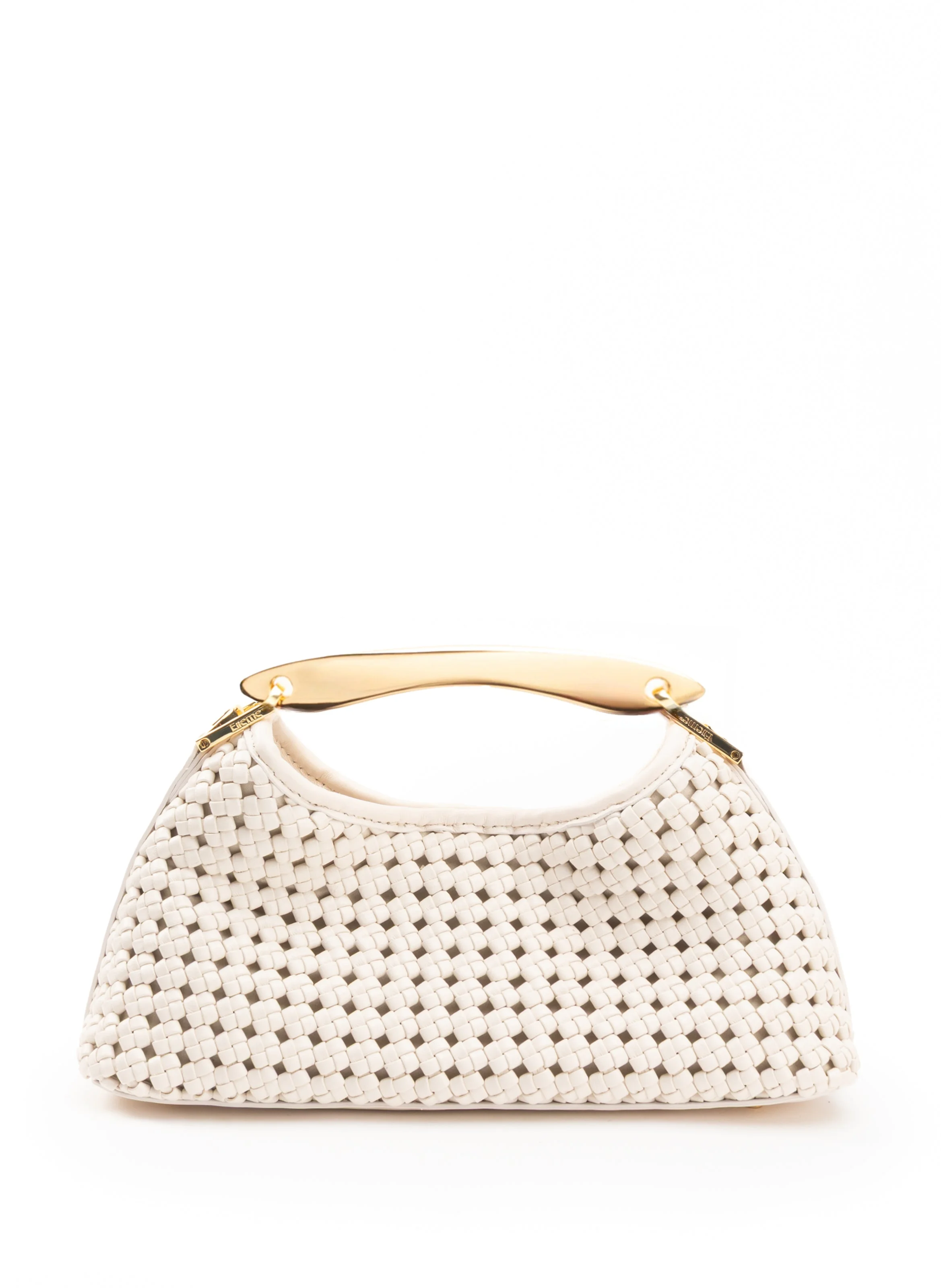 Mini Boomerang Woven Leather Ivory - 1