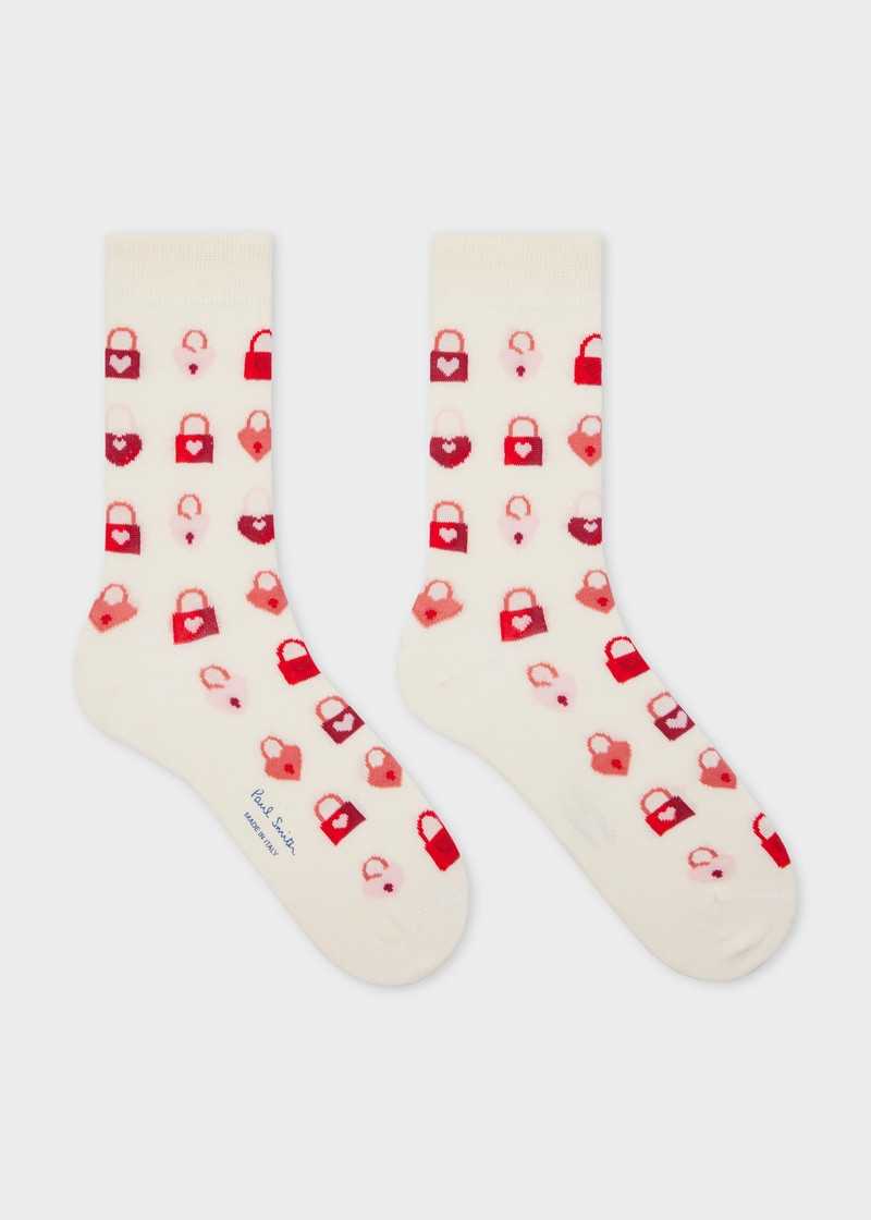 Paul Smith Women's Cream 'Heart Locket' Socks outlook