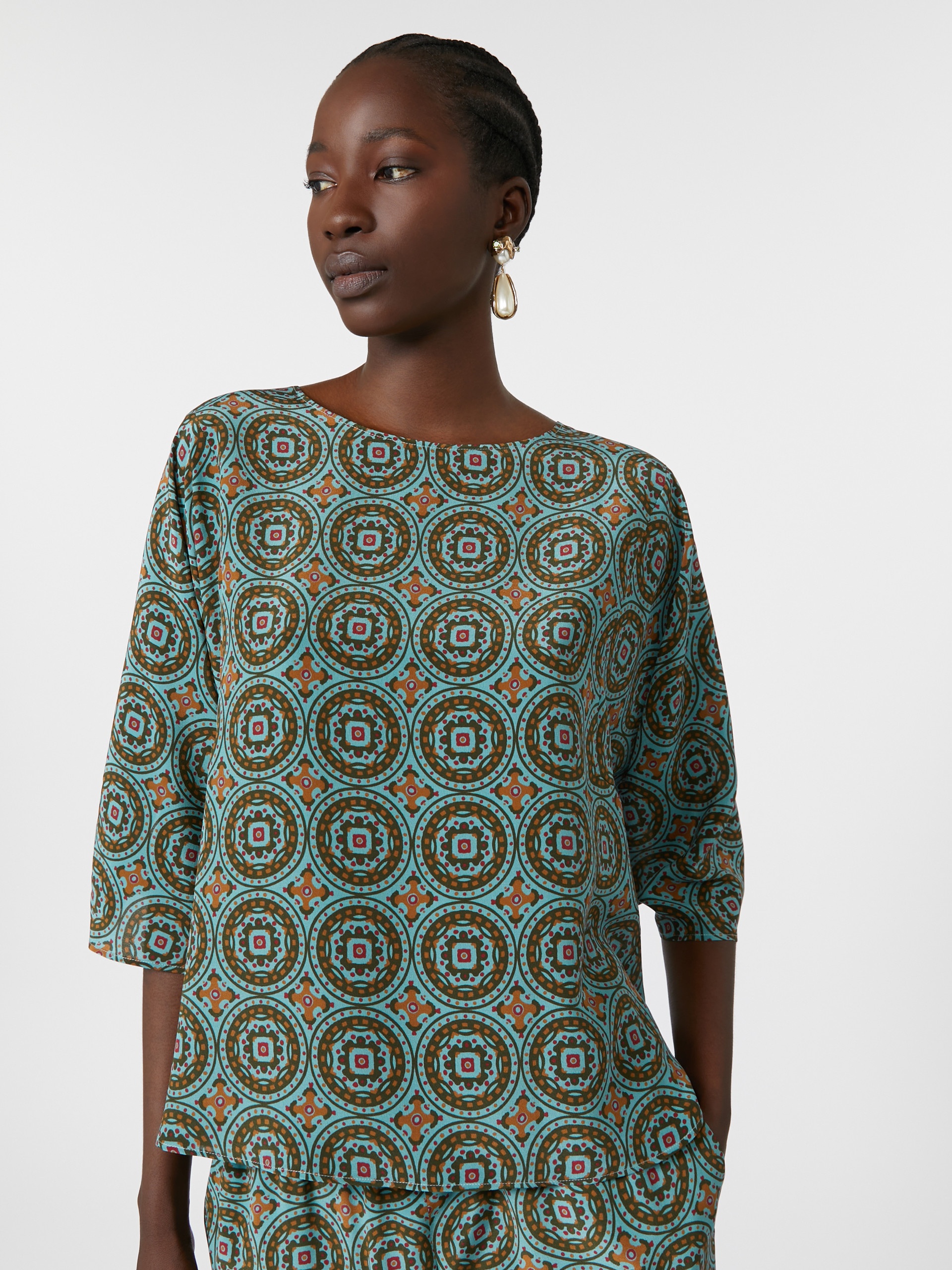 ADONE Crepe de chine crew-neck blouse - 5
