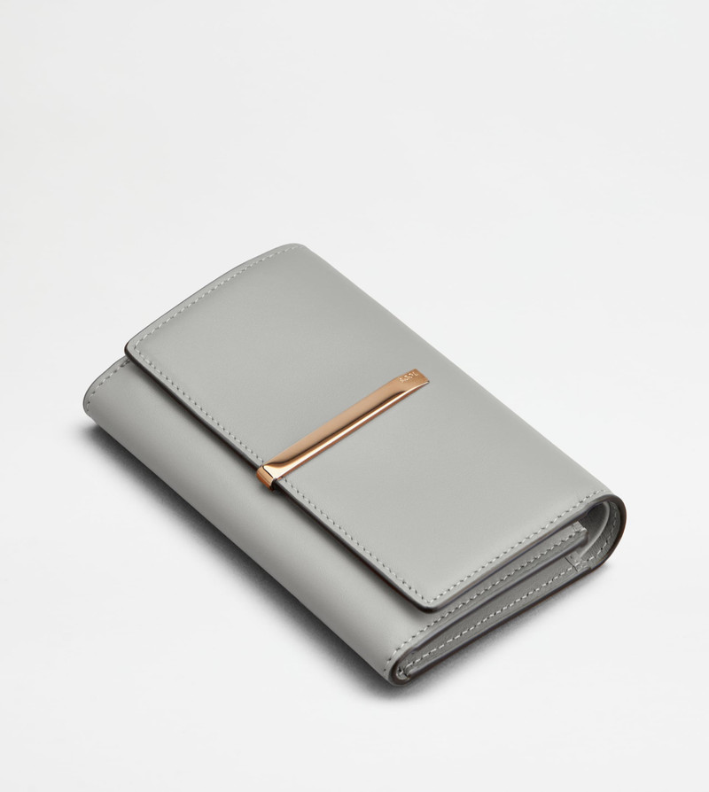 WALLET IN LEATHER - GREY 3