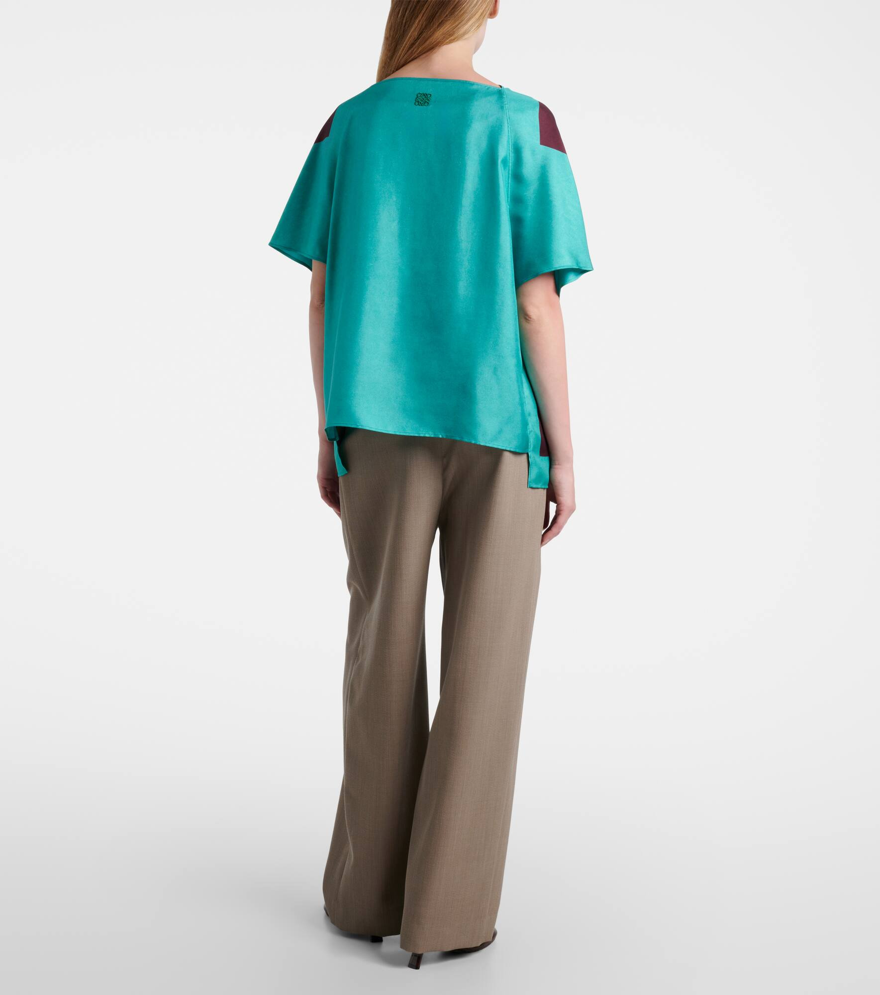Printed silk satin top - 3