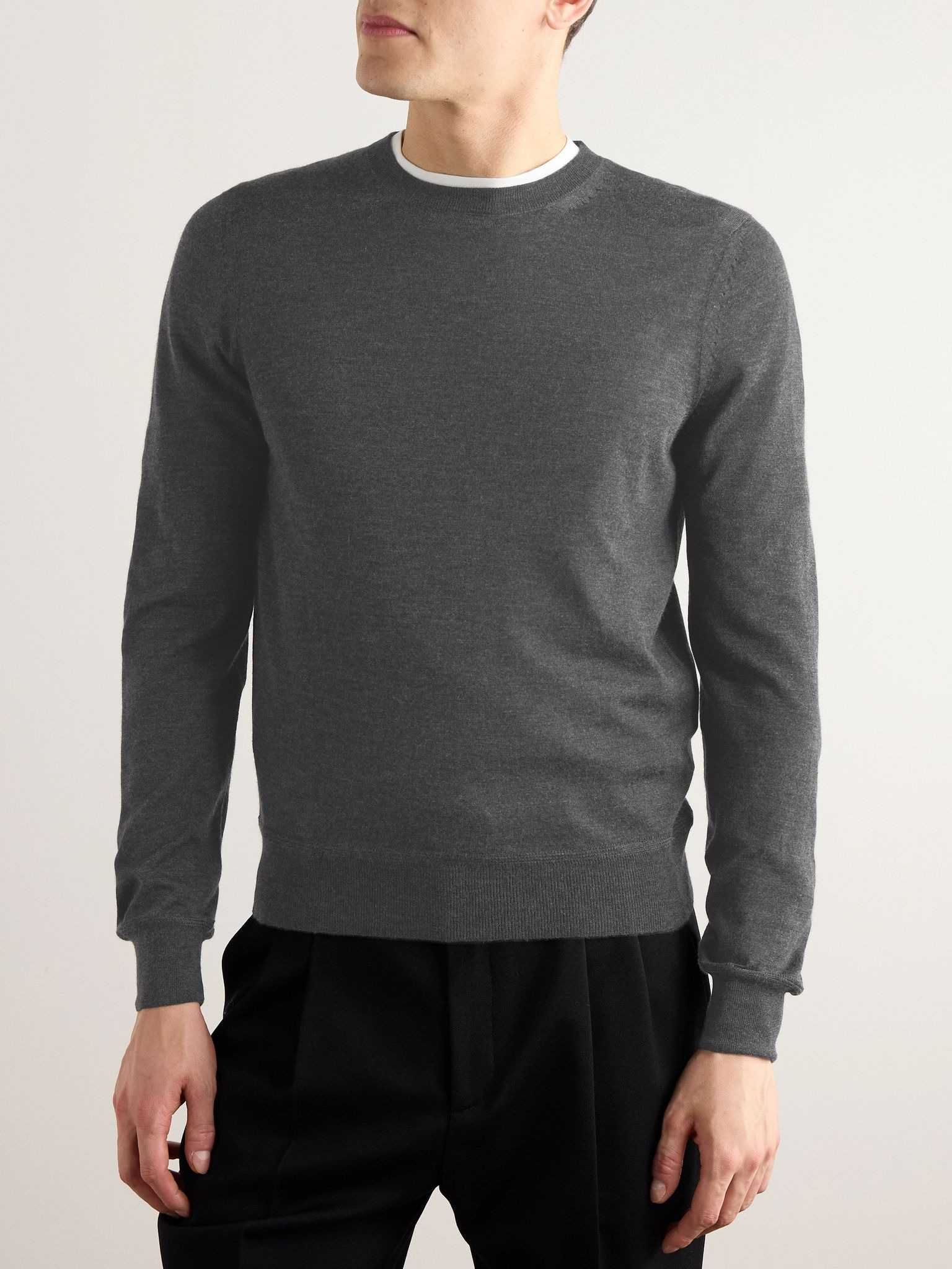 Cashmere and Silk-Blend Sweater Gray - 3