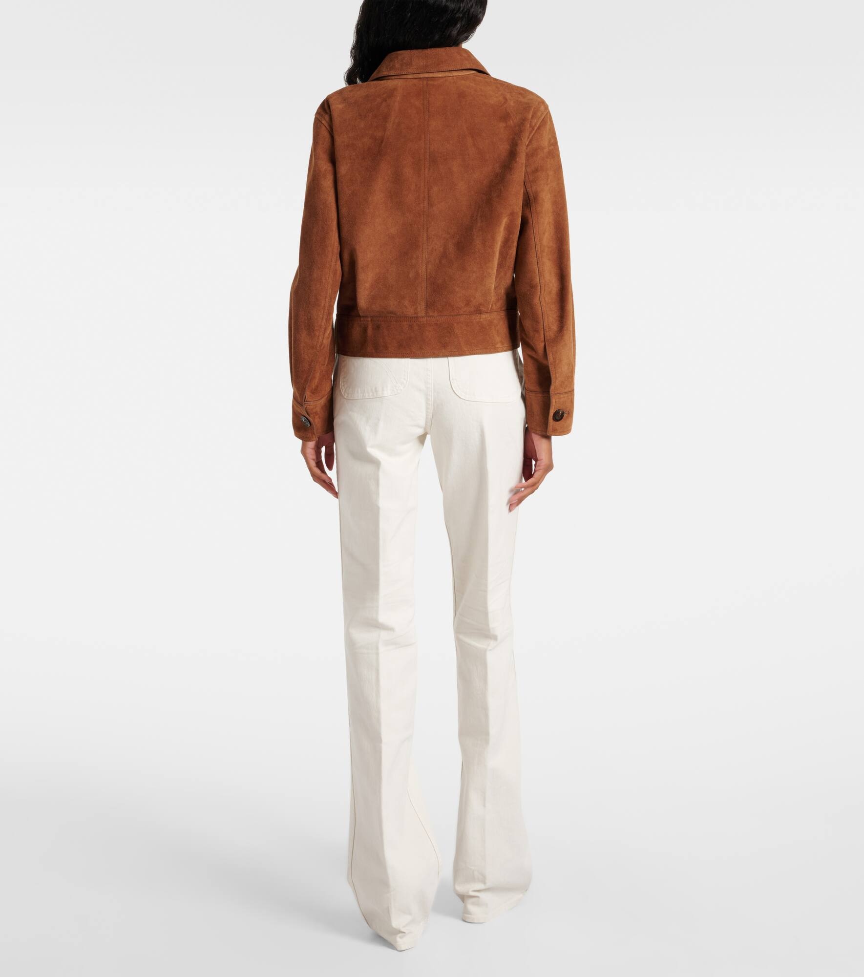 Cropped suede jacket - 3