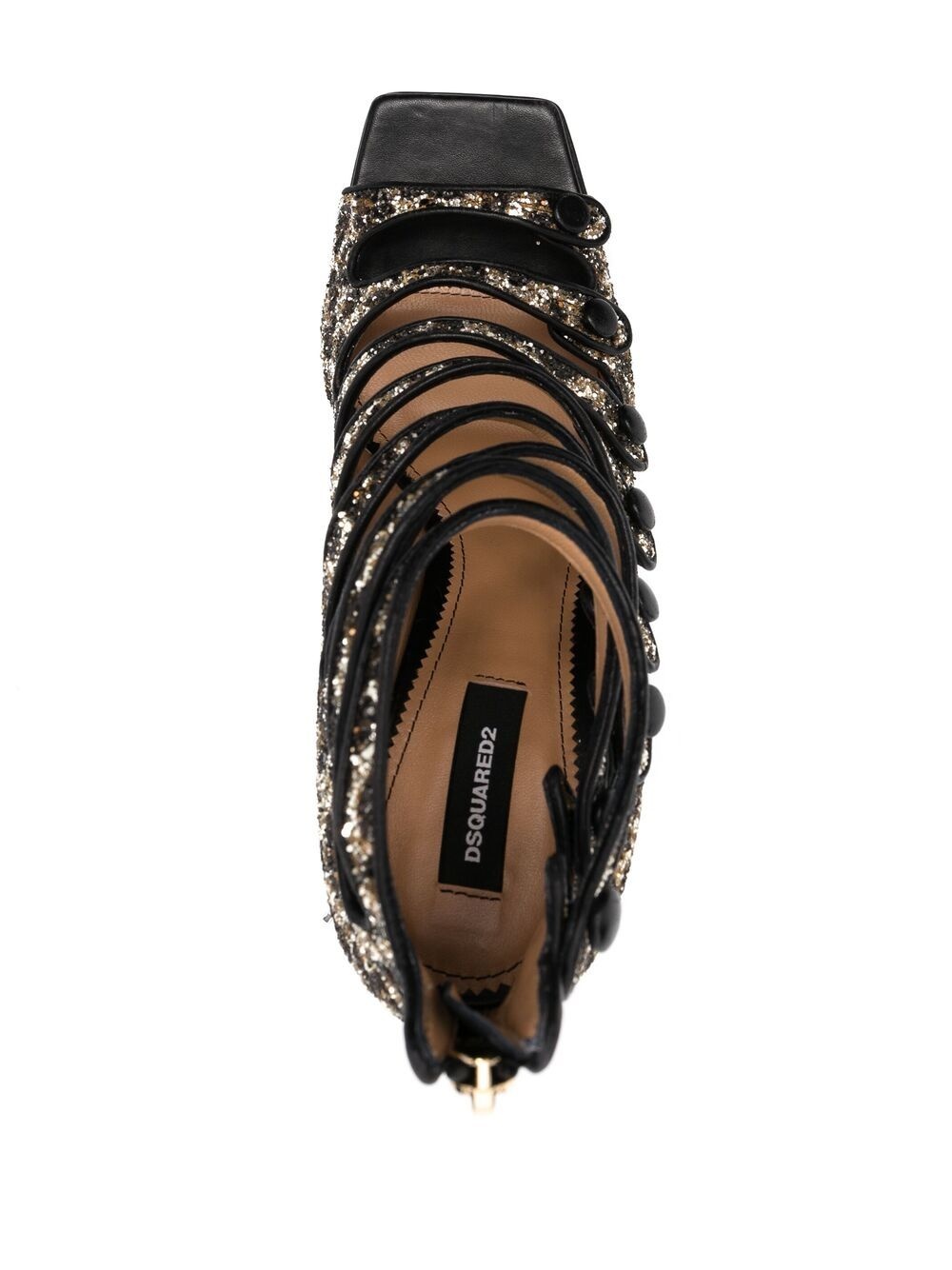 glitter-embellished leopard-print sandals - 4