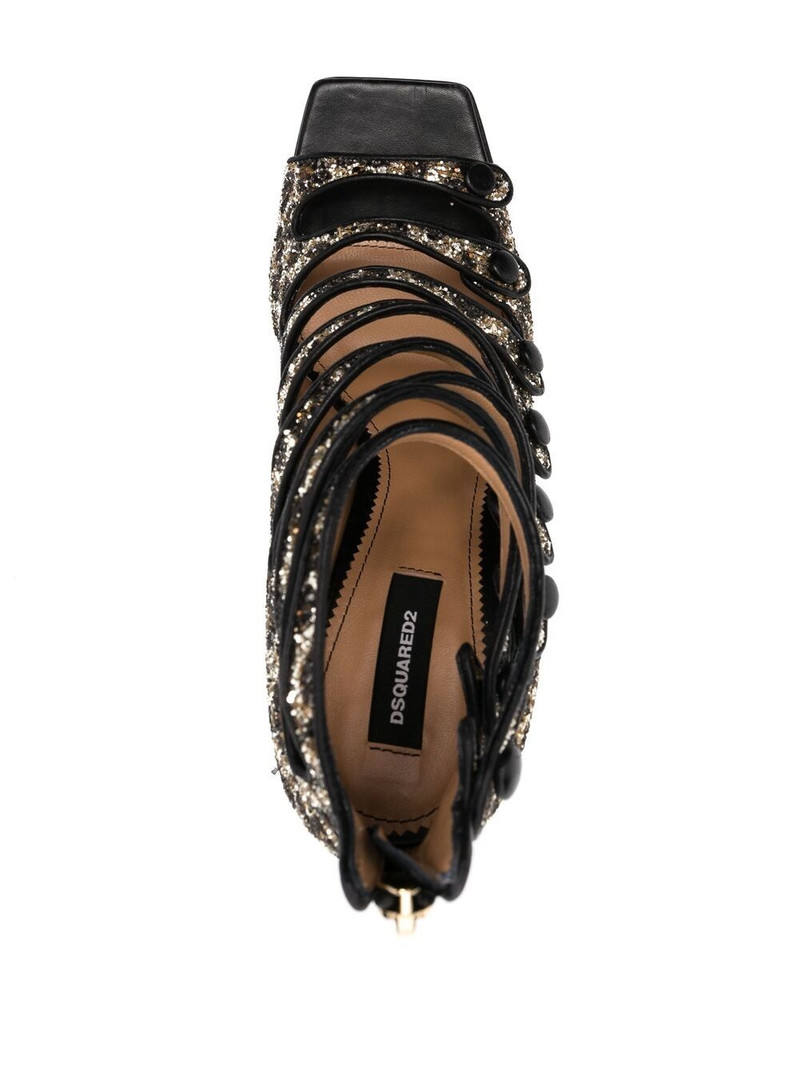glitter-embellished leopard-print sandals 4