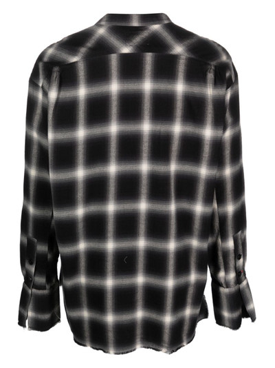 Greg Lauren checkered collarless shirt outlook