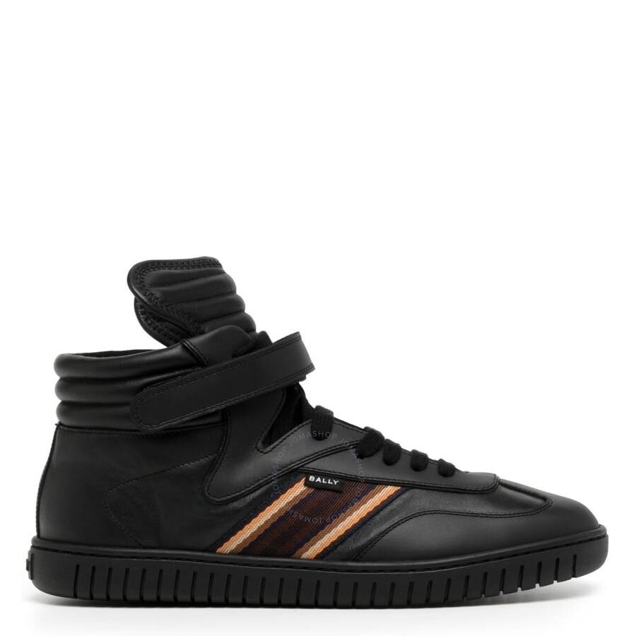 Bally - Bally Black Parrel-Midribbon Calf Plain High-Top Sneakers - 1