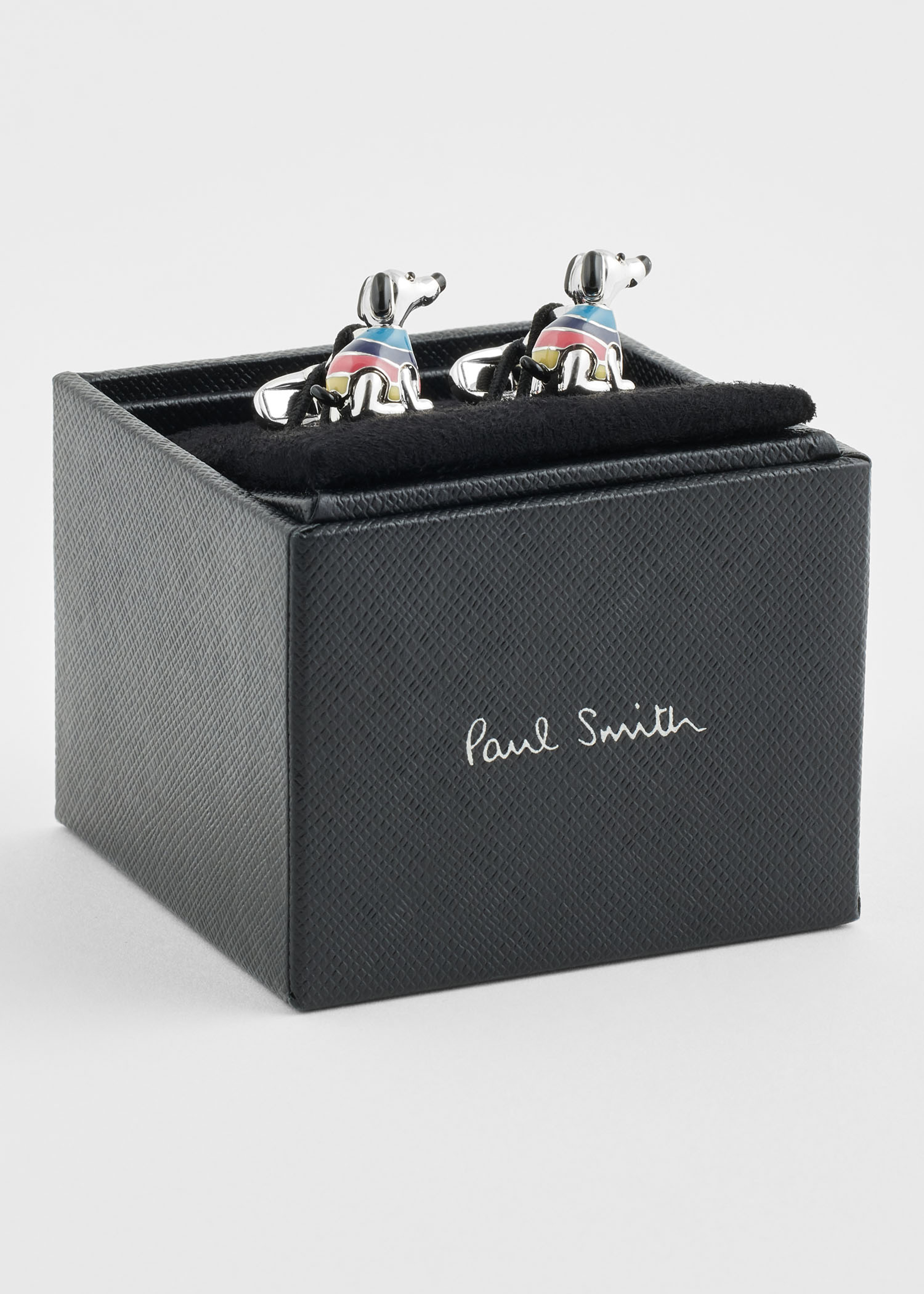 Silver 'Stripe Jumper' Dog Cufflinks - 3