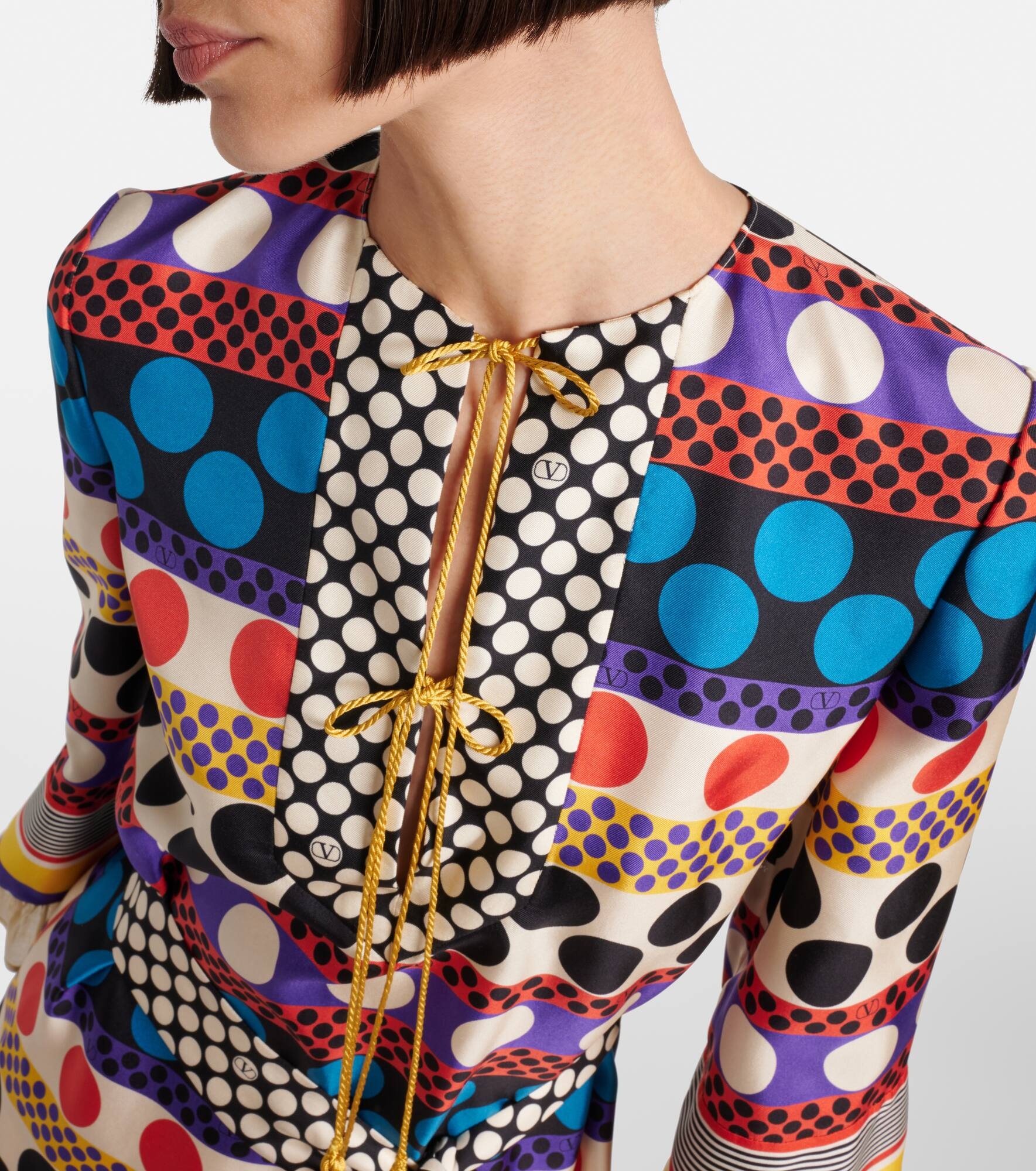 Escape polka-dot silk minidress - 4