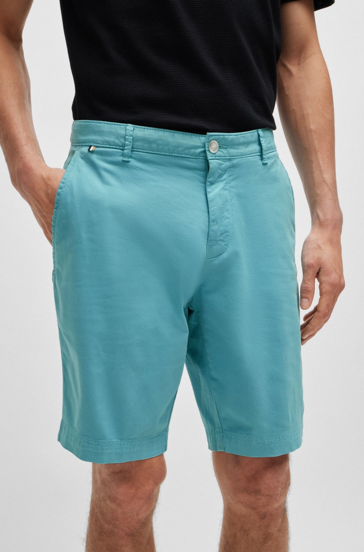 SLIM-FIT SHORTS IN STRETCH-COTTON TWILL - 5