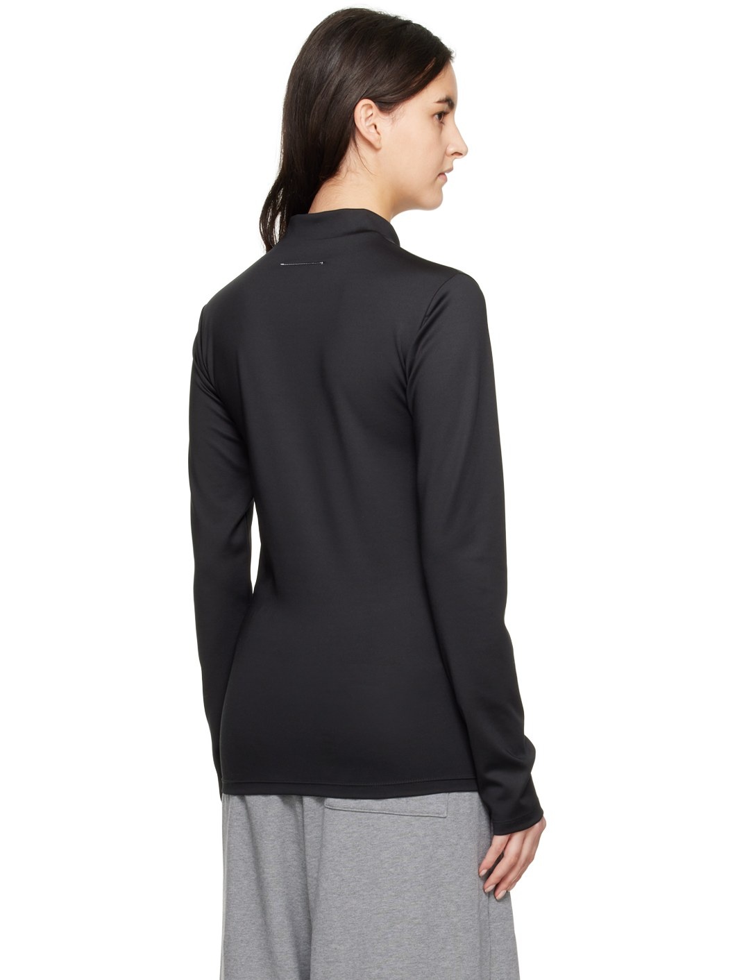 Black Embroidered Turtleneck - 3