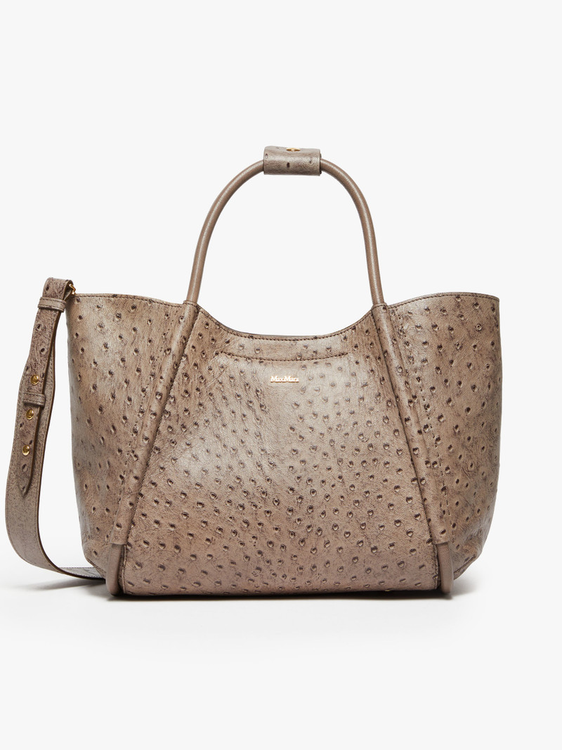 MARINSOSTRICH Small ostrich-print leather Marine Bag 1