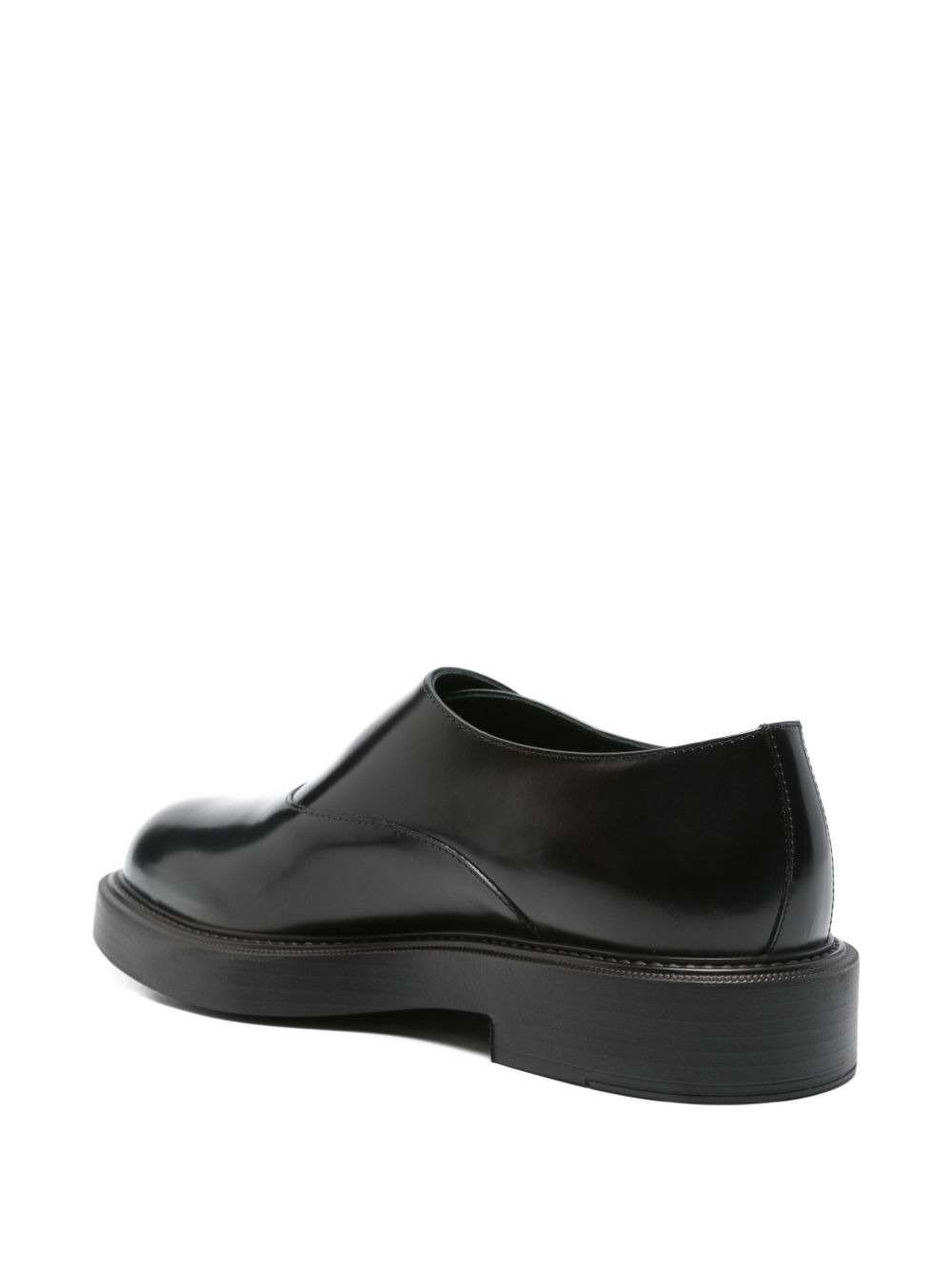 single-buckle leather loafers - 3
