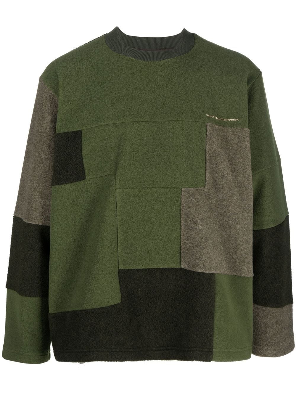 patchwork-design crew-neck sweatshirt - 1