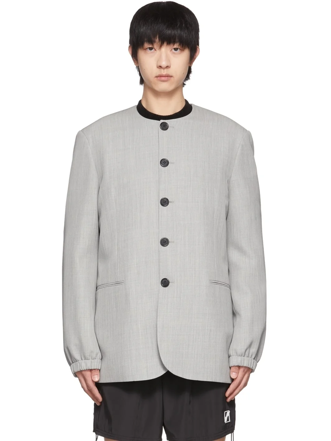 Grey Wool Blazer - 1