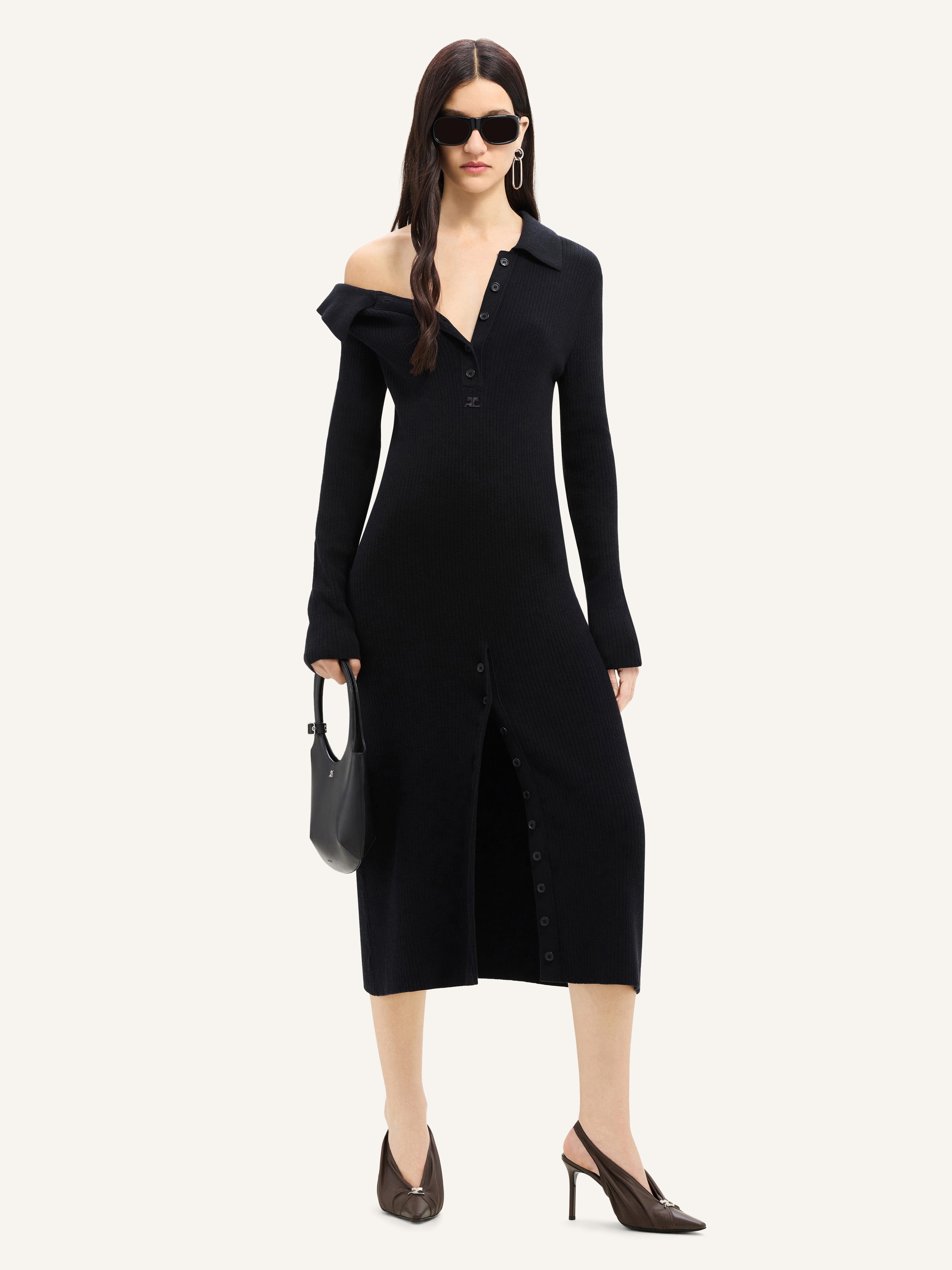 MULTI-BUTTON MIDI WOOL DRESS - 2