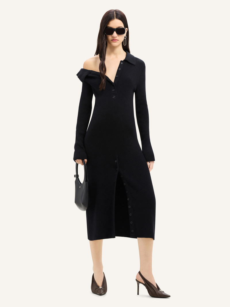 courrèges MULTI-BUTTON MIDI WOOL DRESS outlook