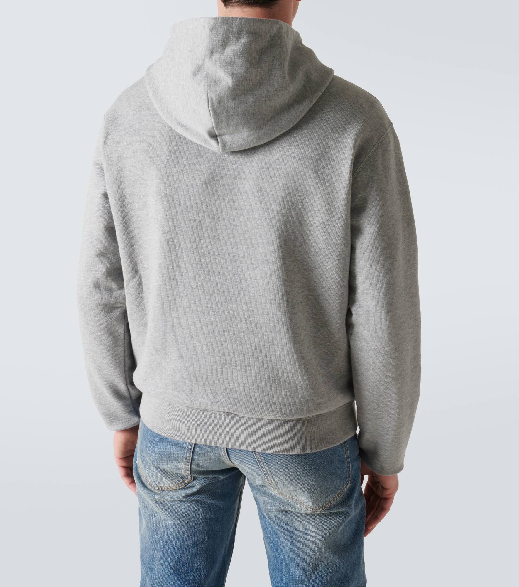 Logo cotton jersey hoodie - 4