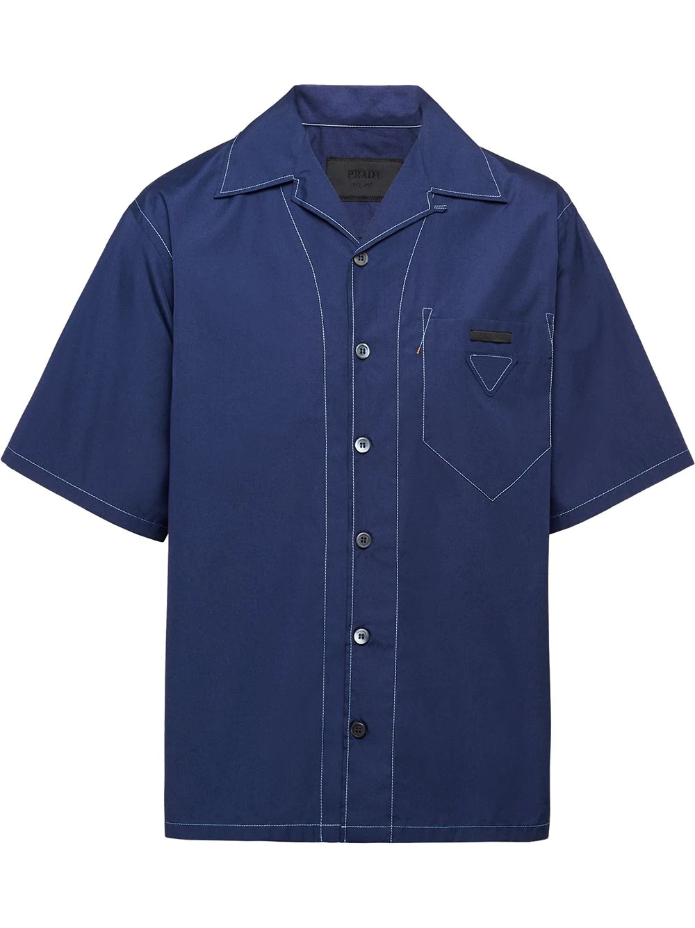 top-stitched bowling shirt - 1