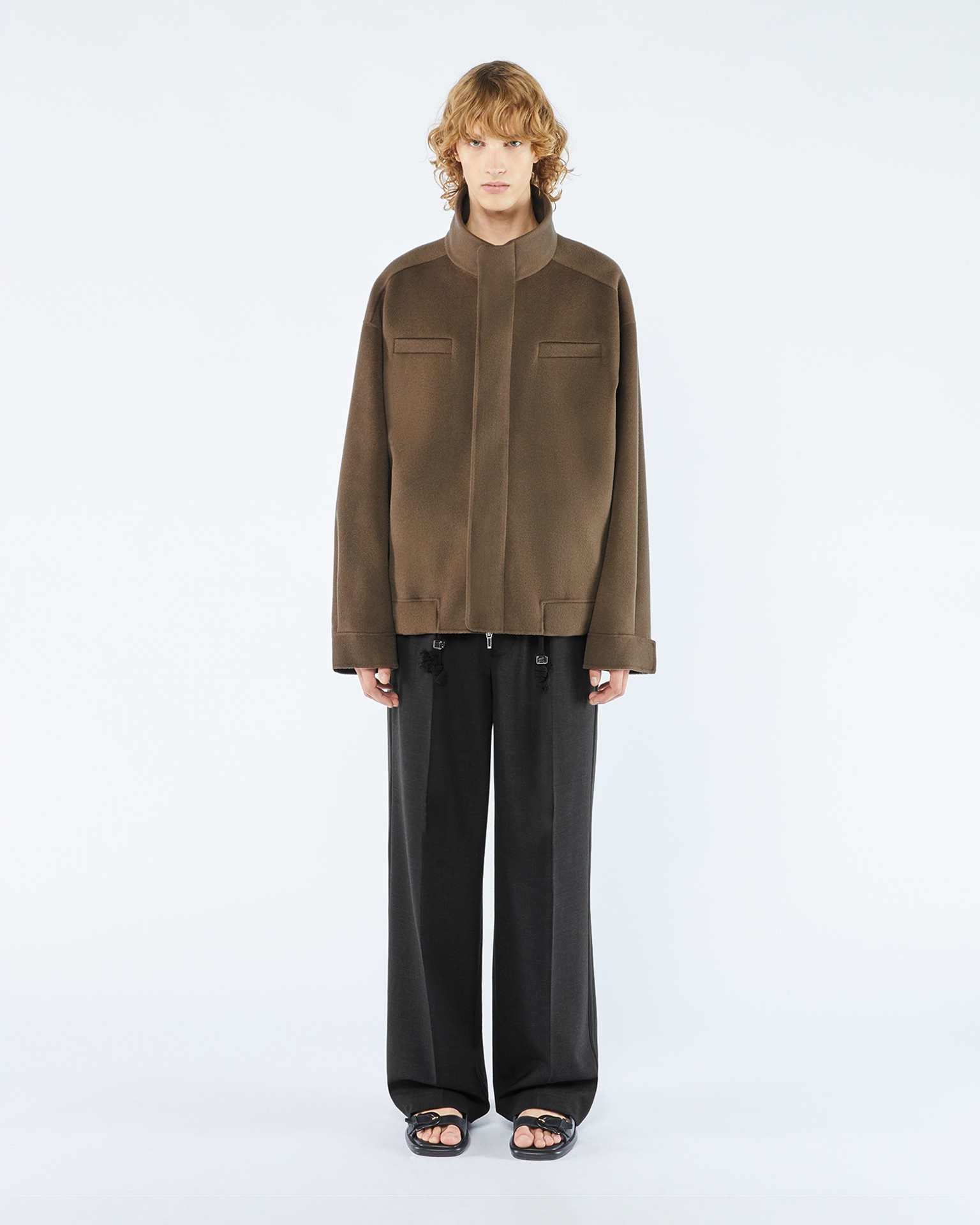 DUFAN - Double wool silk bomber - Clay - 1