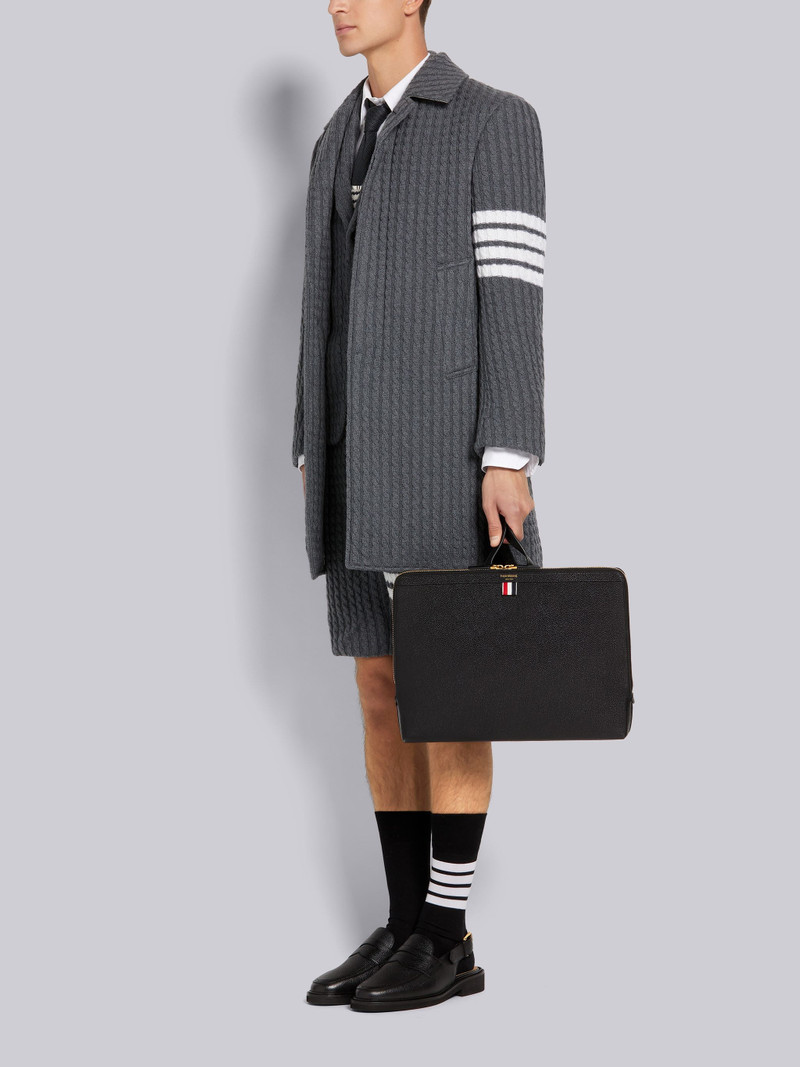 Black Pebble Grain Leather Document Holder 6