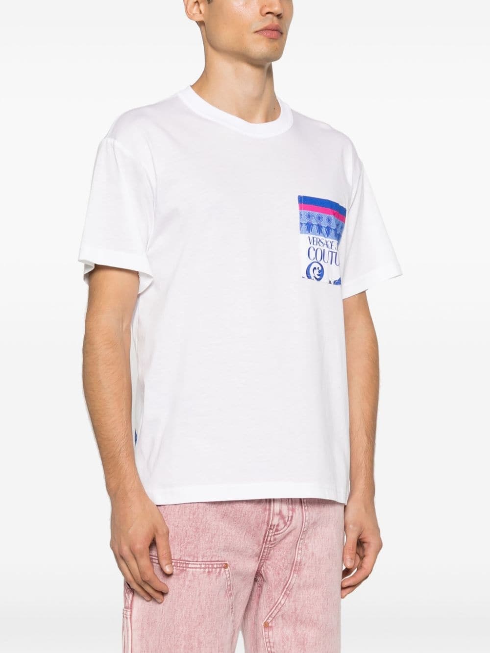 Barocco-print cotton T-shirt - 4