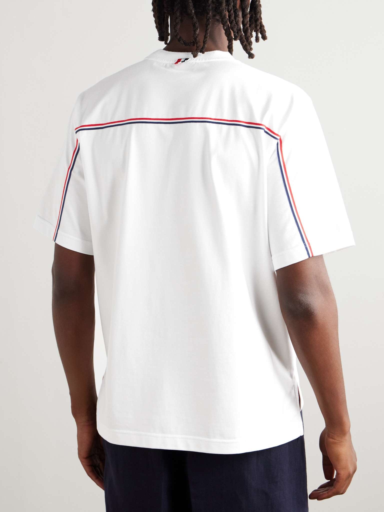 Logo-Appliquéd Striped Cotton-Jersey T-Shirt - 3