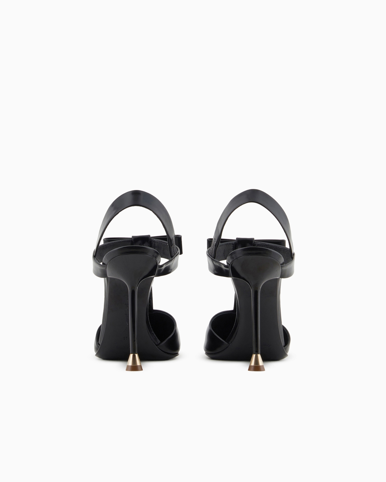 Brushed leather T-bar court shoes with bow - 4