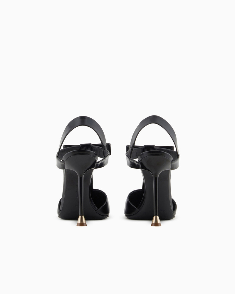 GIORGIO ARMANI Brushed leather T-bar court shoes with bow outlook