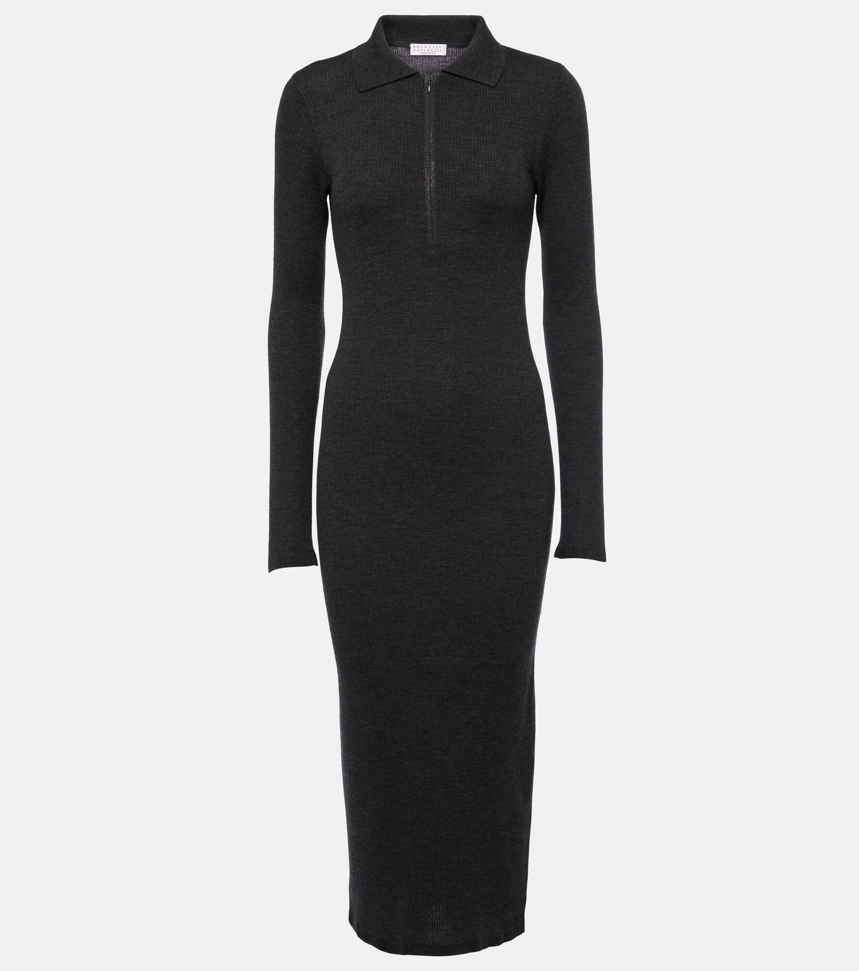 Wool and cashmere midi dress - 1