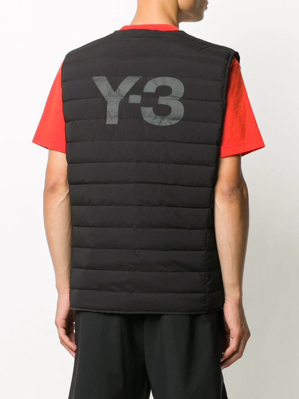 logo-print padded gilet - 4