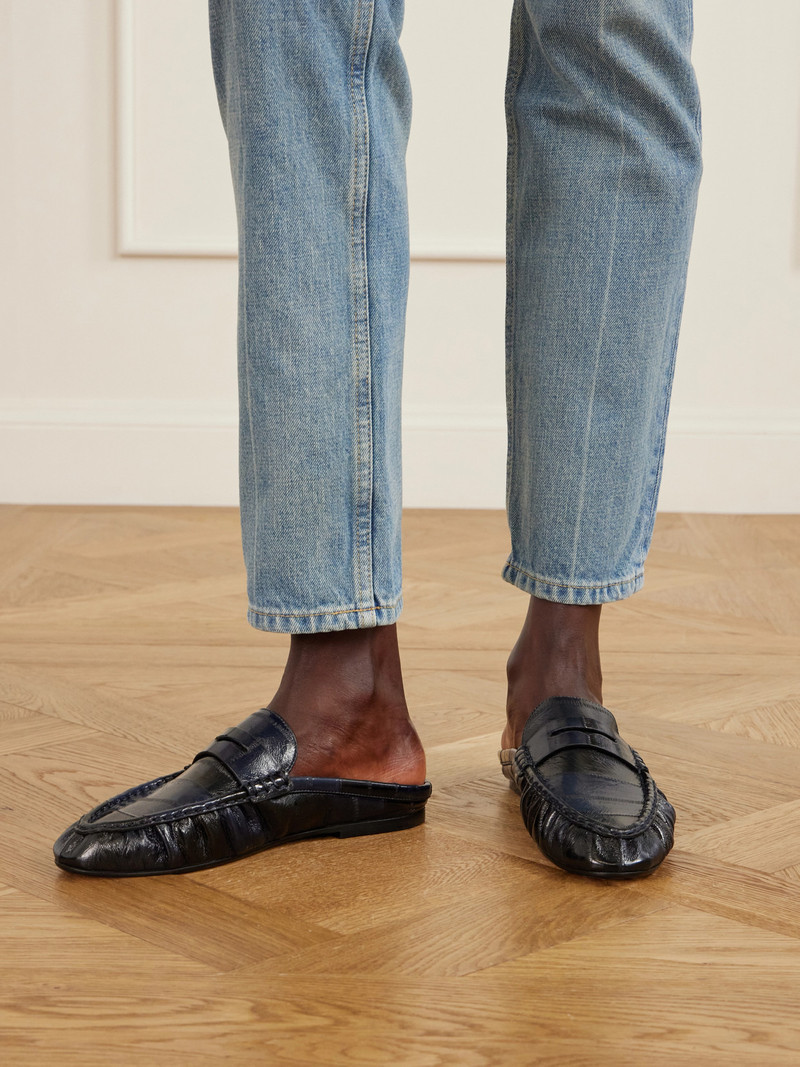 SAINT LAURENT Le Loafer Logo-embellished Mules outlook