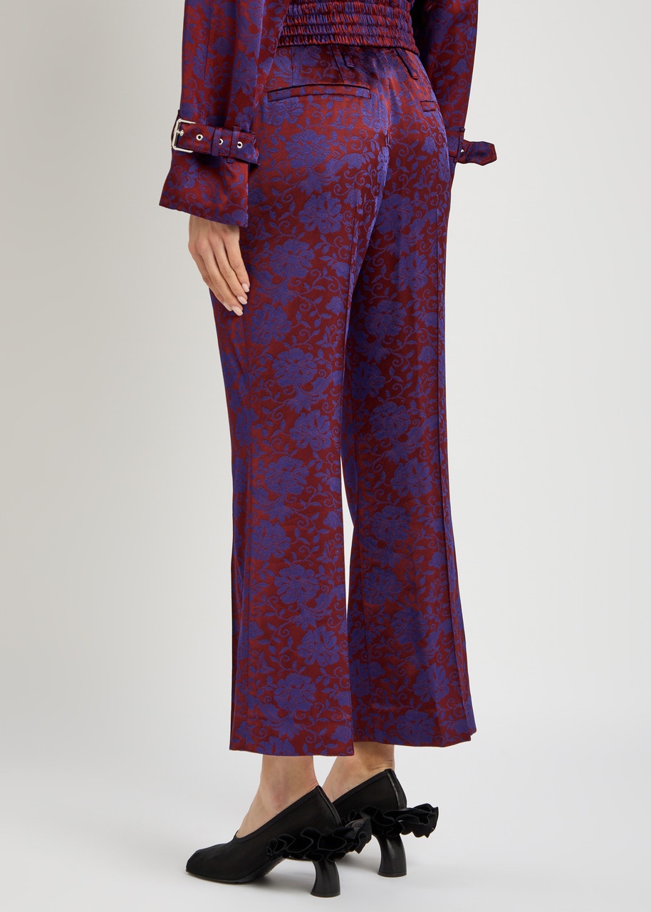 Dries Van Noten Paloma Embroidered Satin Cropped Trousers - 3