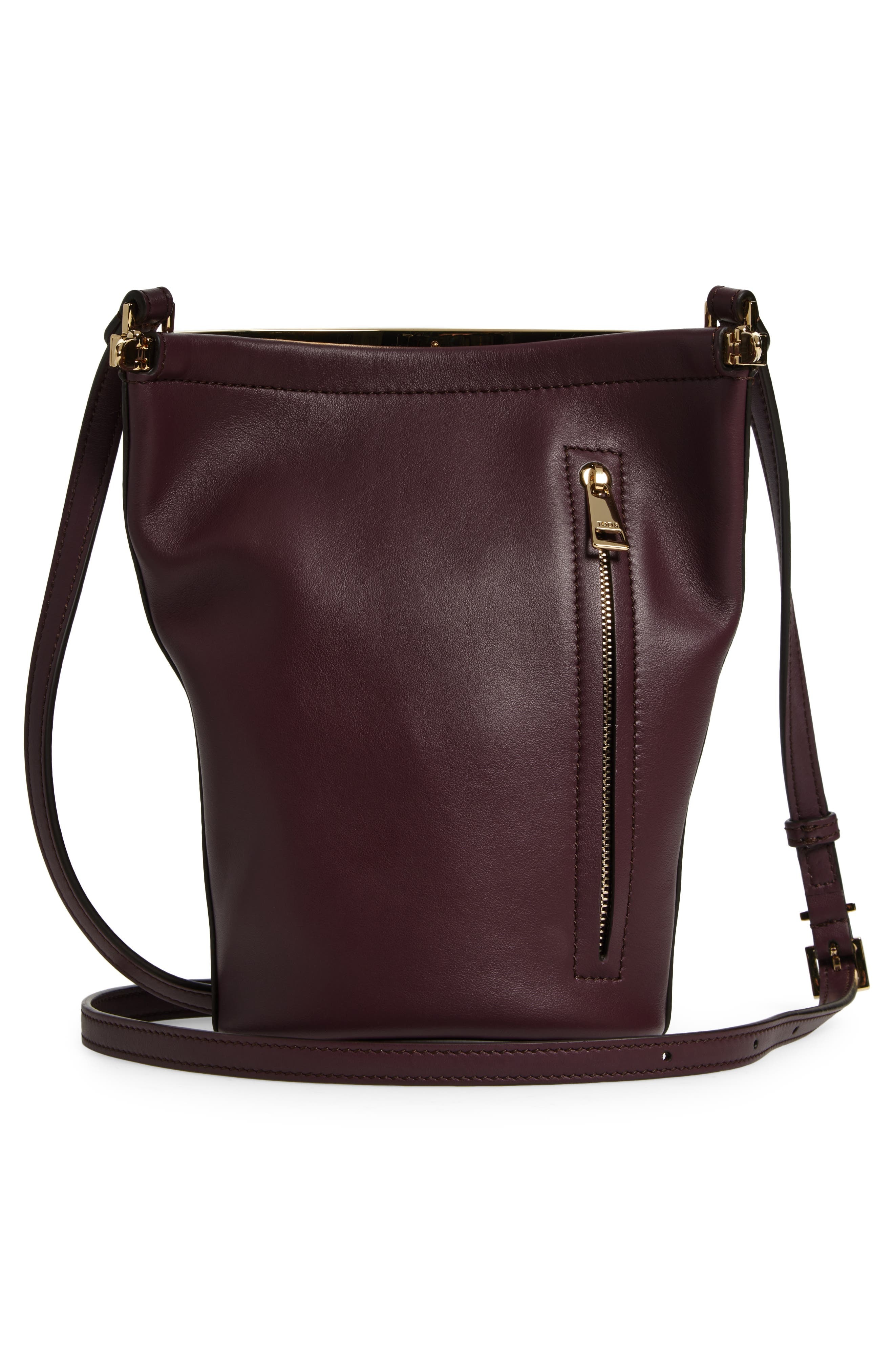 Tod's Mini Leather Bucket Bag in Kraft Chiaro at Nordstrom - 4