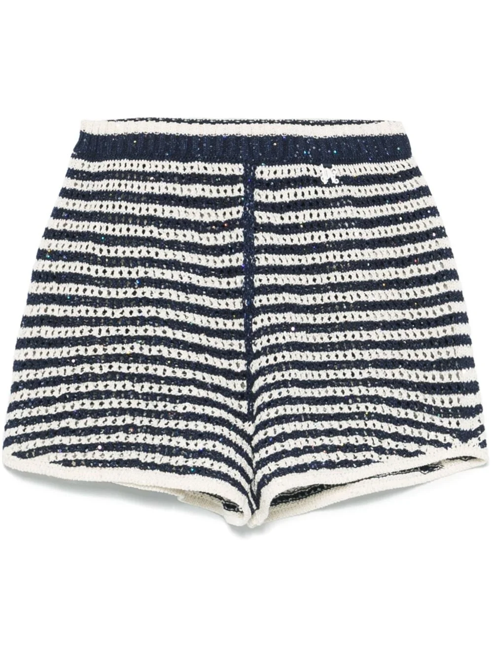 striped knit shorts - 1