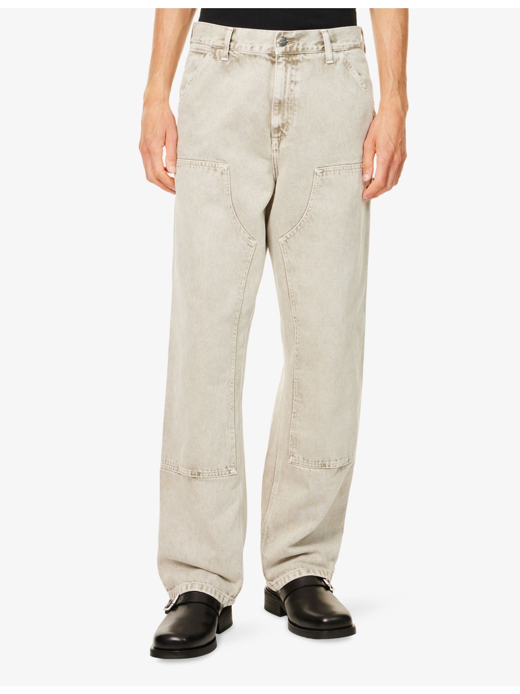 Double Knee Multi-Pockets Denim Trousers - 3