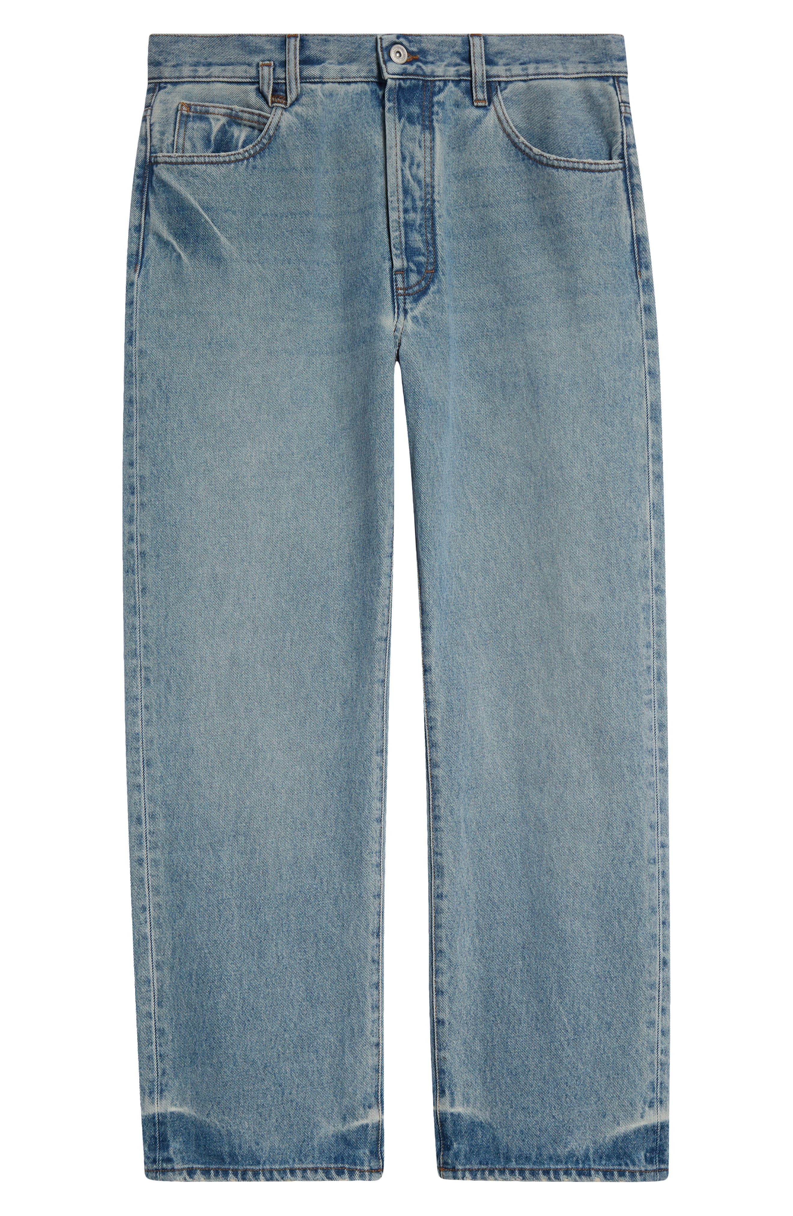 Jacquemus Le De-Nîmes Venice Straight Leg Jeans in Blue/Tabac at Nordstrom - 6