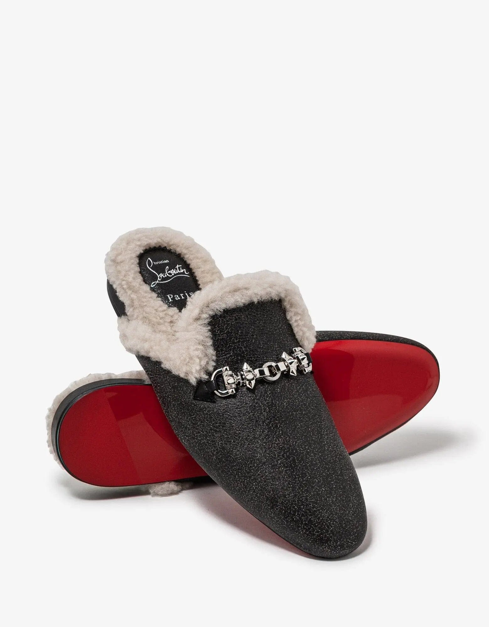 Christian Louboutin Woolito Swing Black Nappa Leather Mules - 7