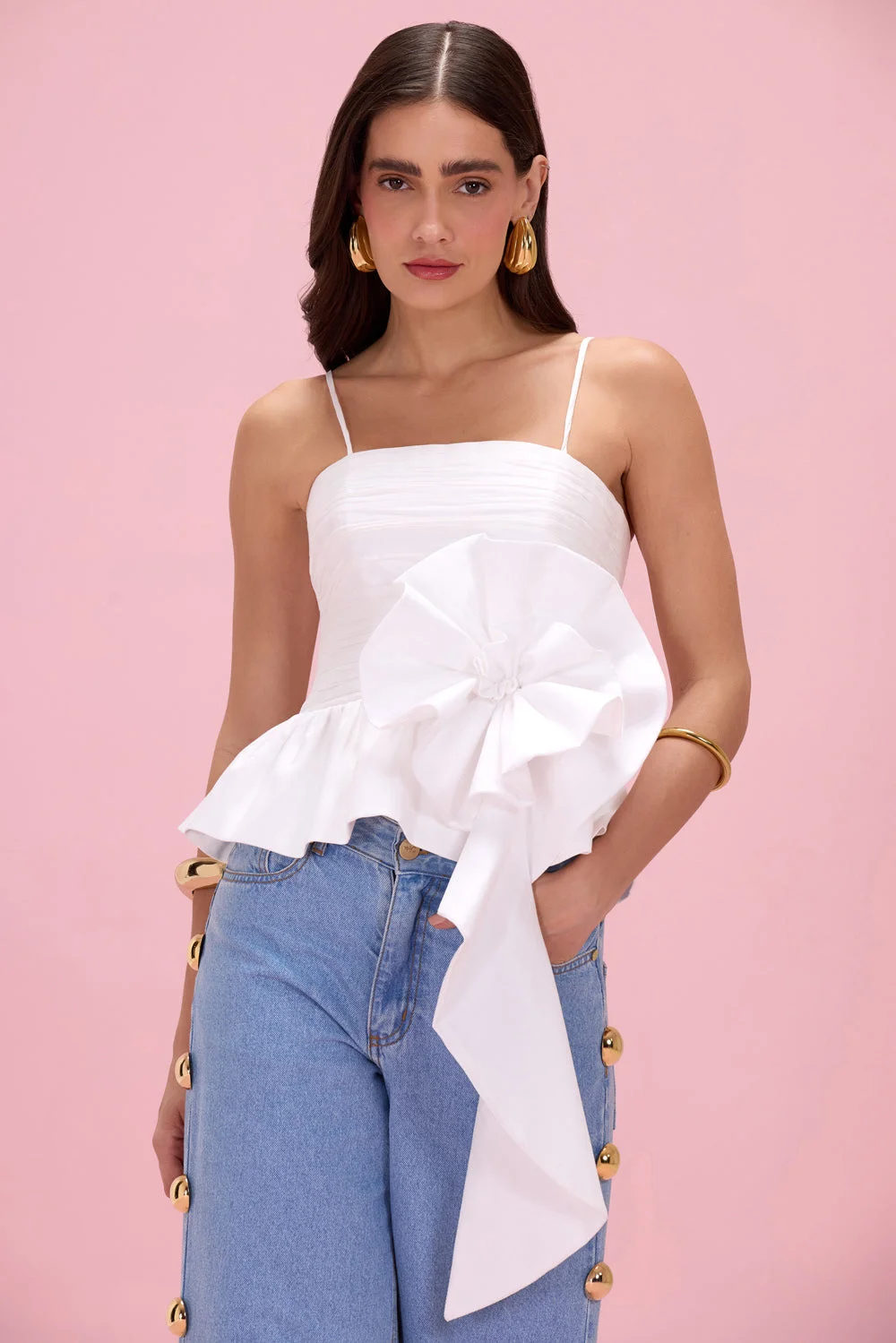 BLOSSOM POPLIN FLORAL TOP - 1