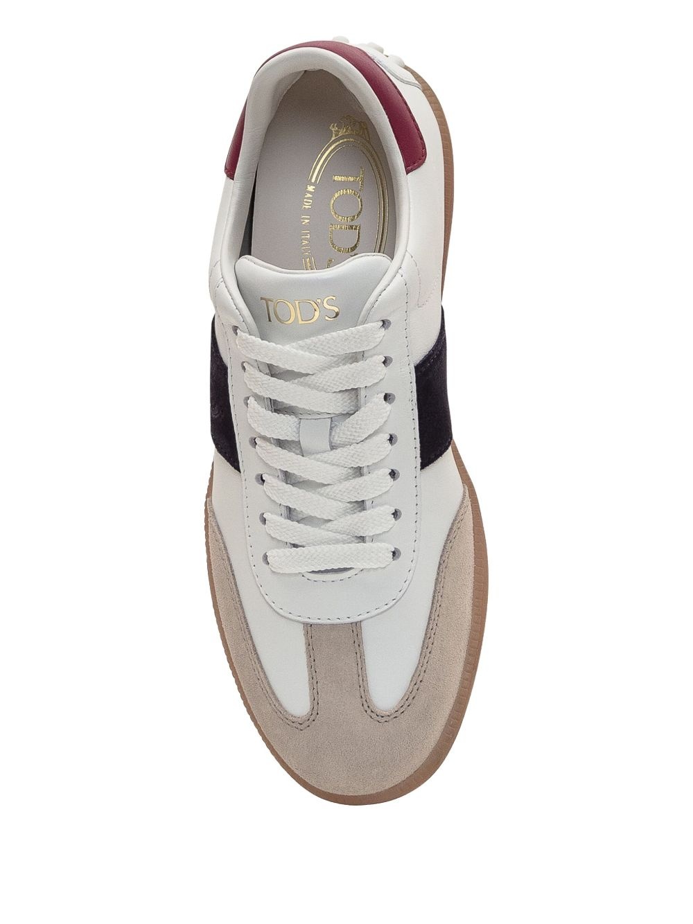 contrasting leather trainers - 4