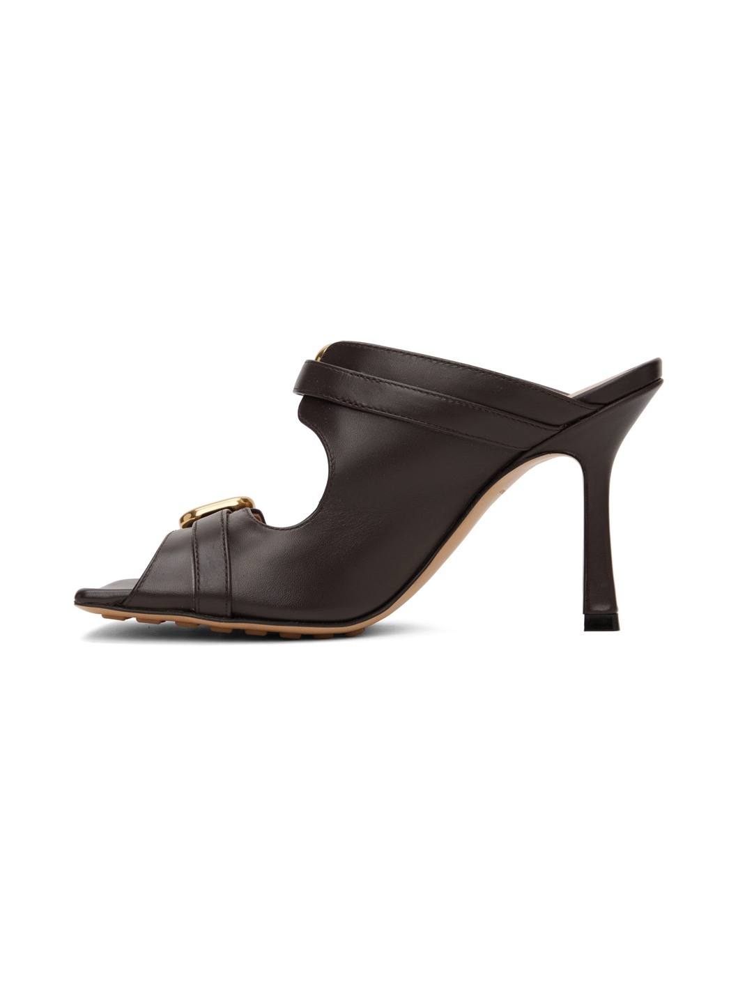 Brown Stretch Buckle Mule - 3