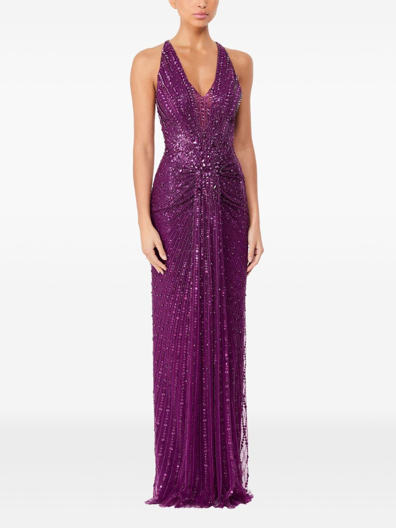 JENNY PACKHAM Lana sequin-embellished V-neck maxi dress outlook