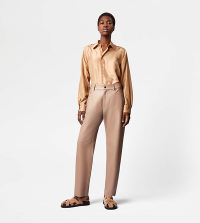 Tod's 5 POCKET PANTS IN LEATHER - BROWN outlook