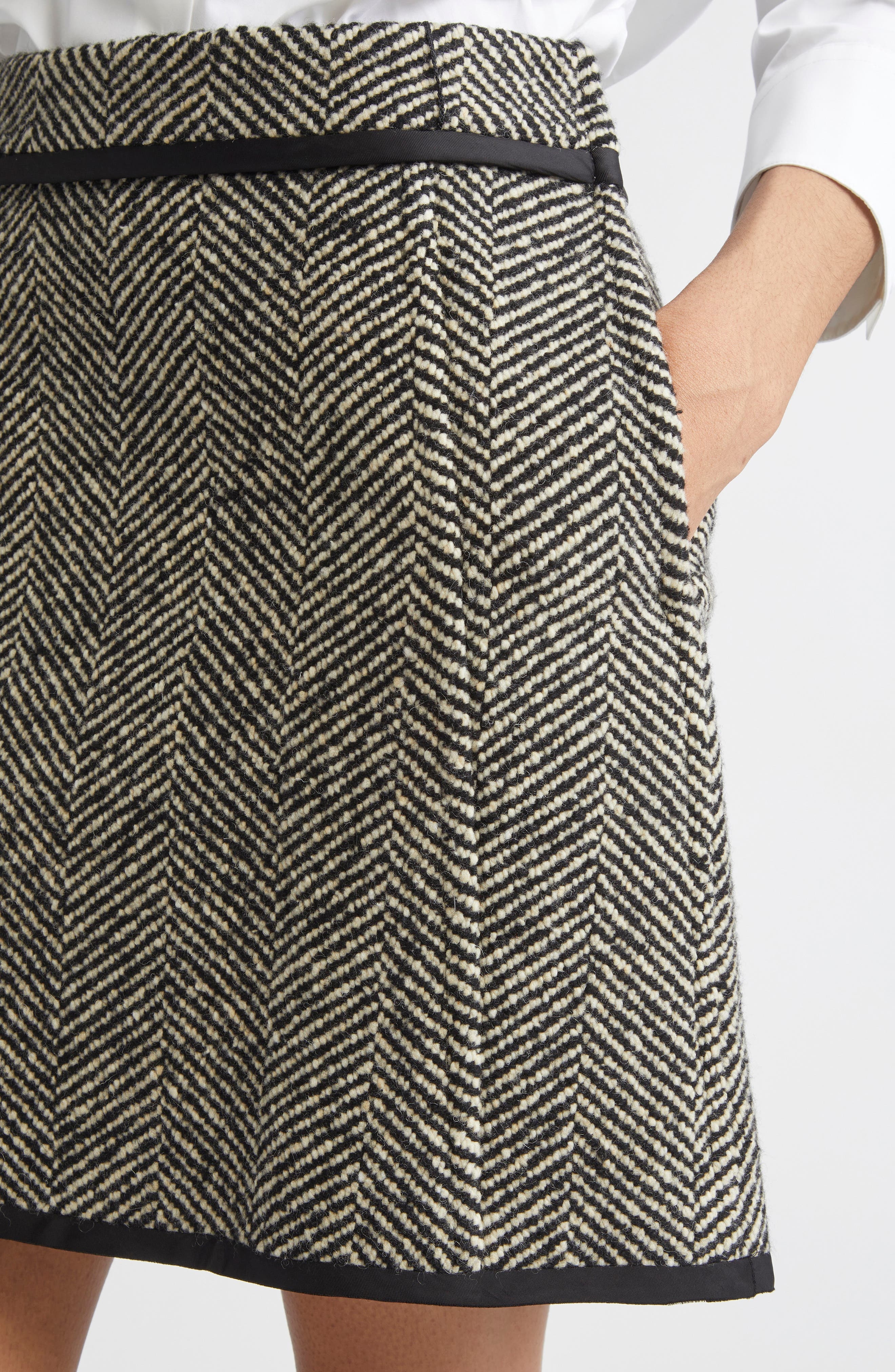 Jil Sander Herringbone Miniskirt in Military Speckle at Nordstrom - 5