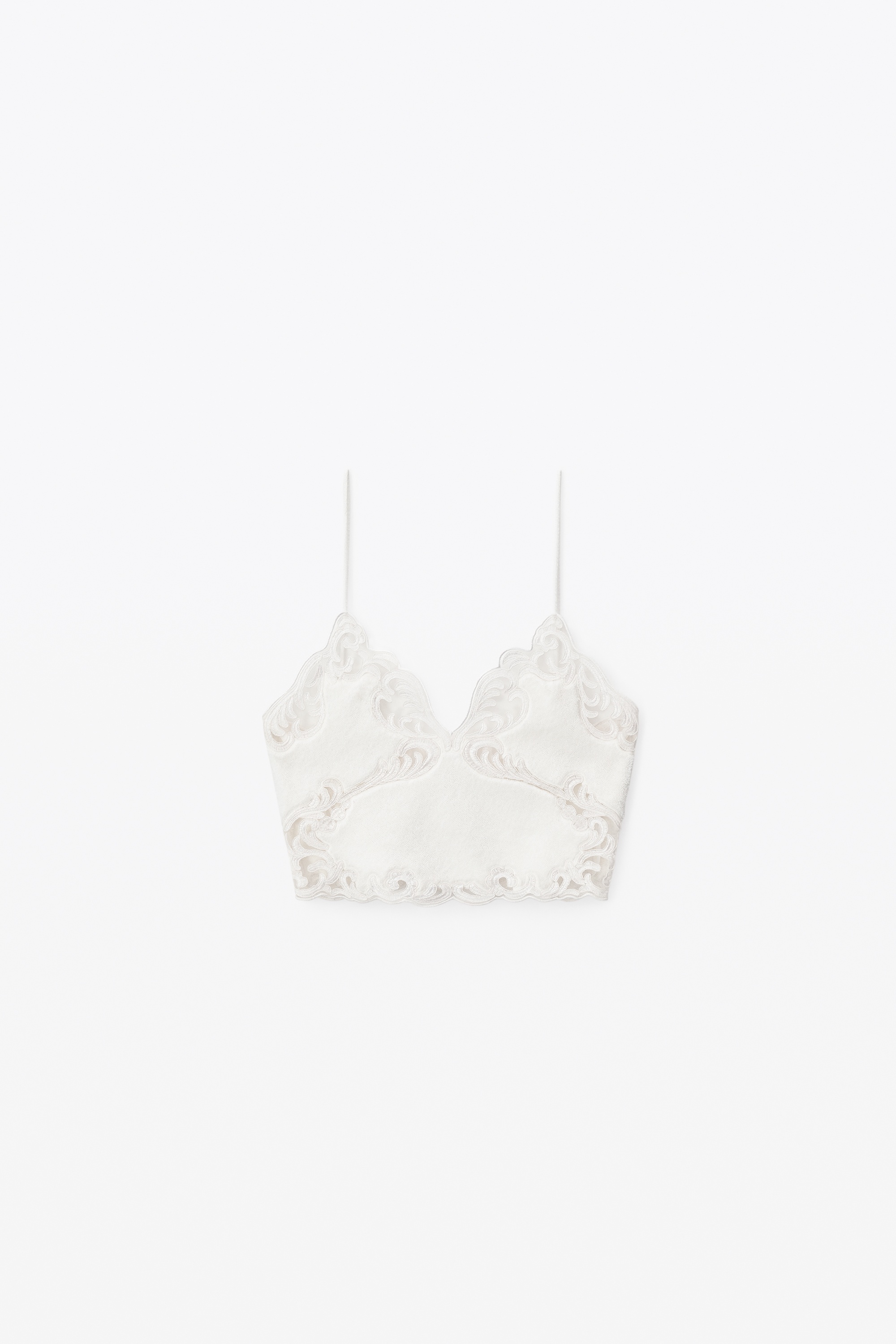 Alexander Wang Crystal-embellished Ribbed-knit Bralette Top In 100 White