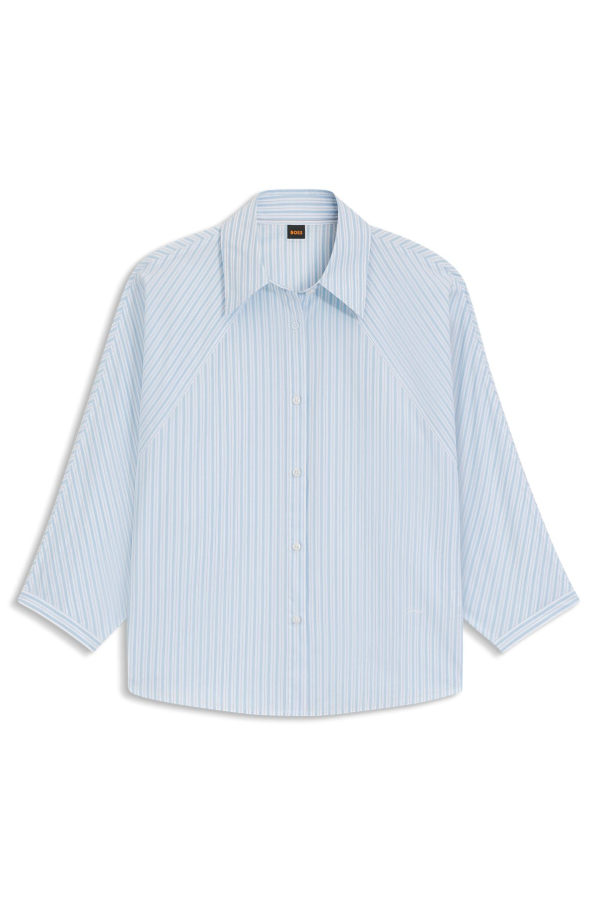 RELAXED-FIT BLOUSE IN STRIPED COTTON POPLIN - 1