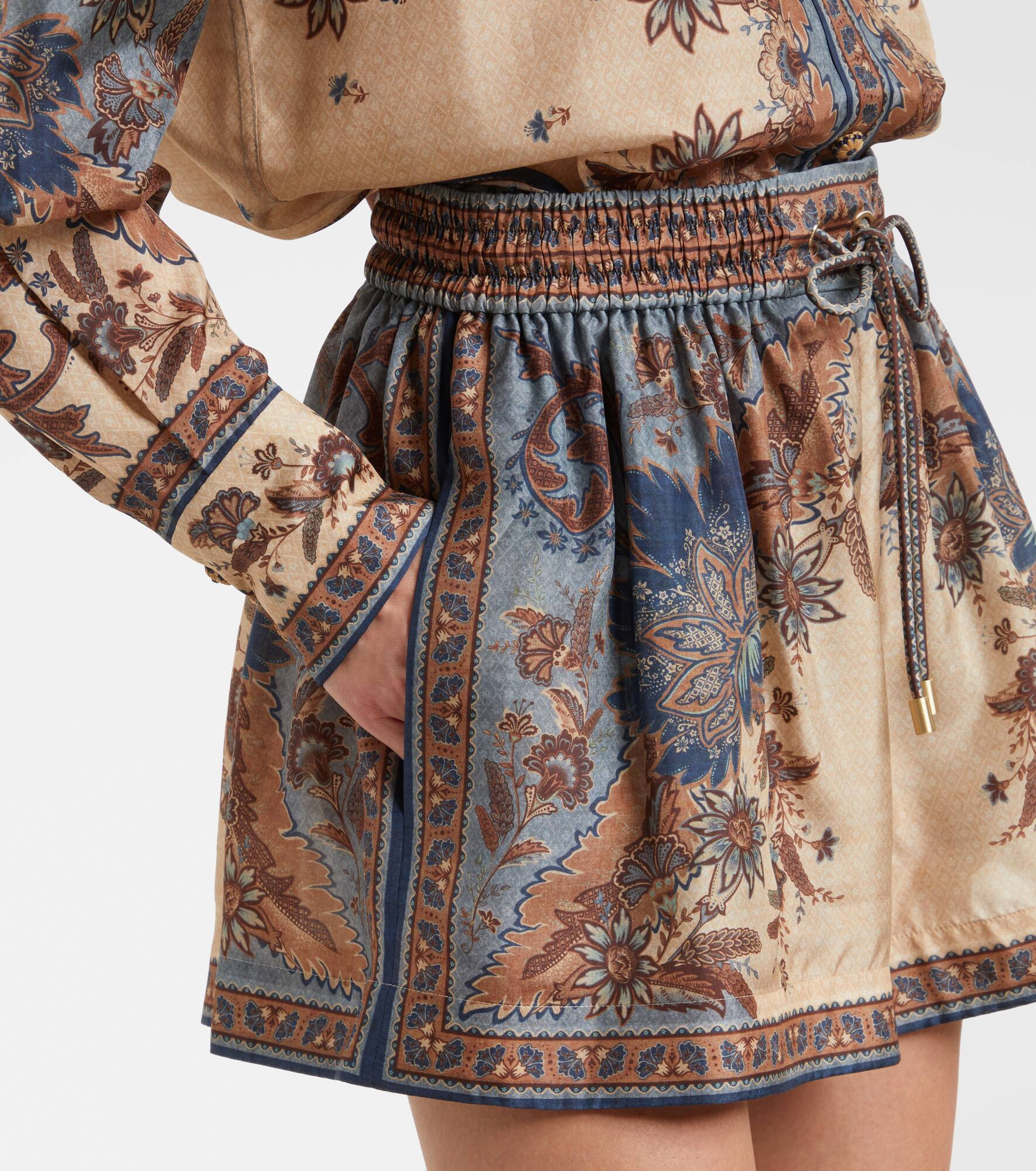 Paisley silk shorts - 4