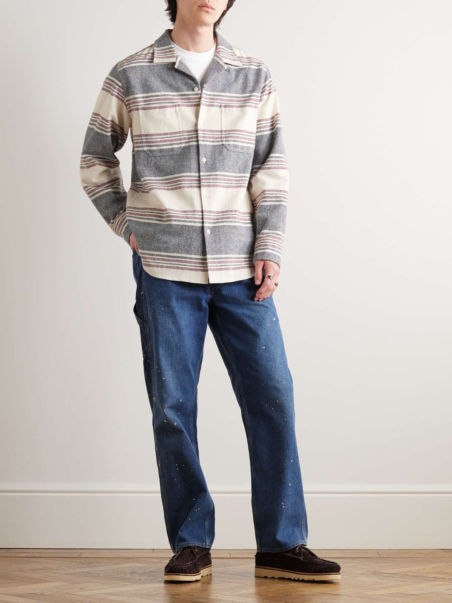 Striped Brushed-Cotton Shirt - 2