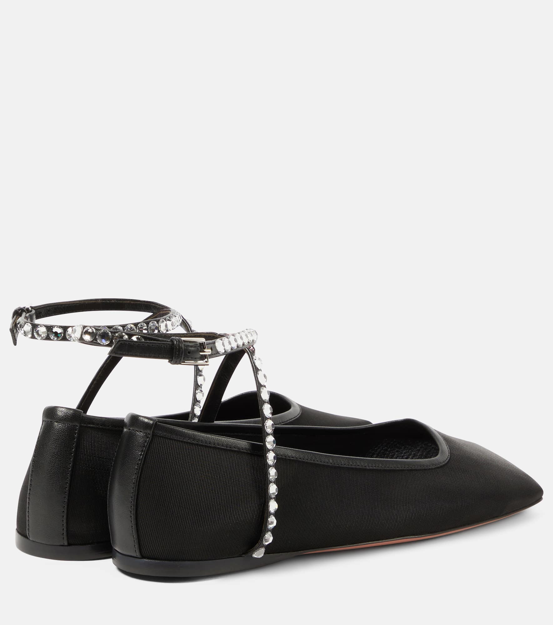 Ane crystal-embellished mesh flats - 3