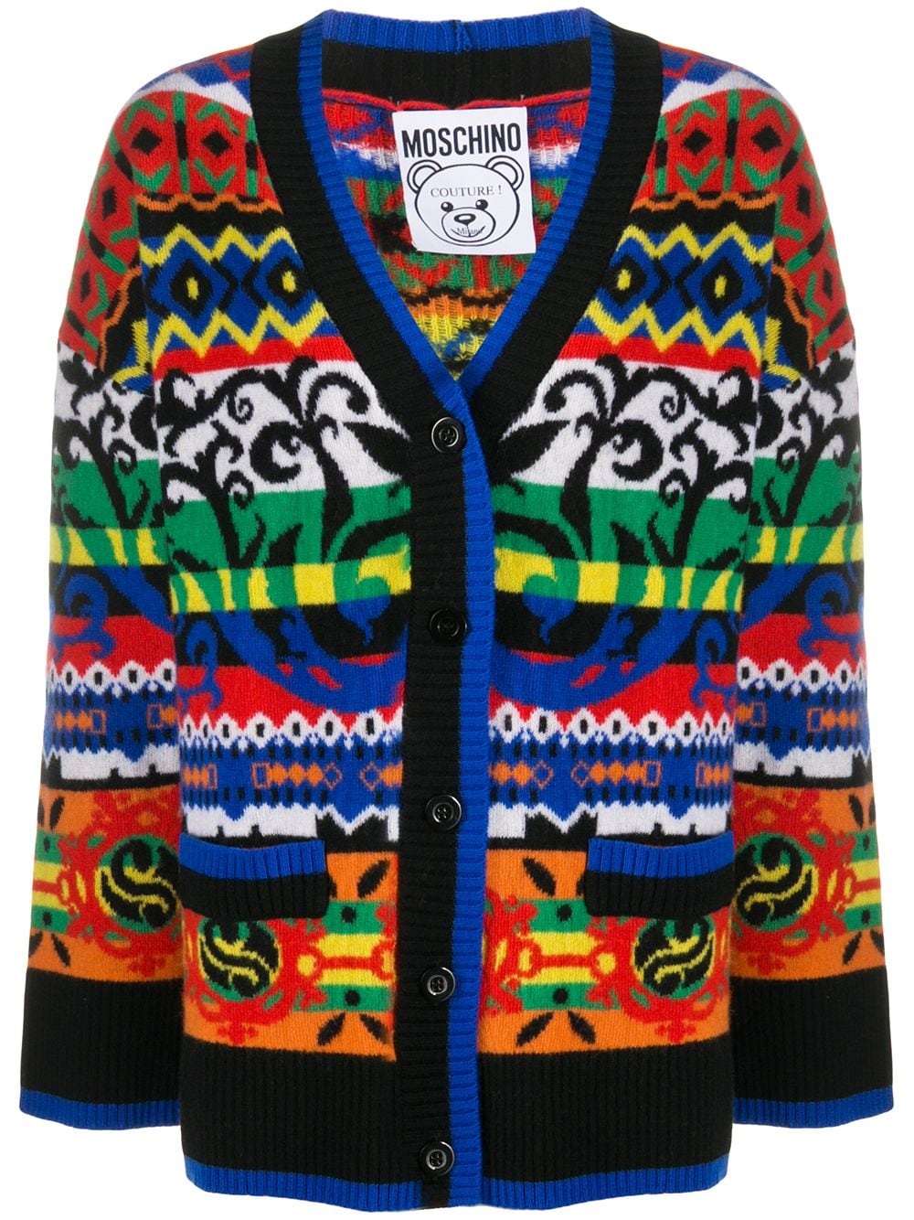 macro argyle V-neck cardigan - 1